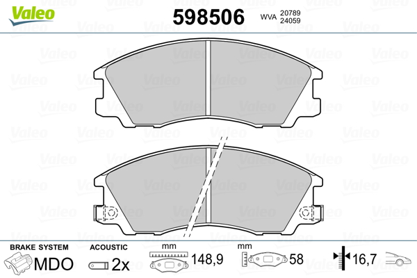 Valeo Remblokset 598506