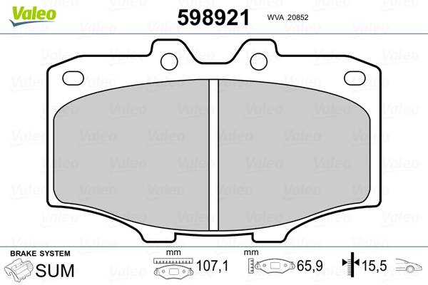 Remblokset Valeo 598921