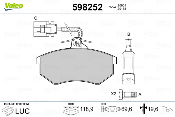 Valeo Remblokset 598252