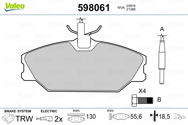 Valeo Remblokset 598061