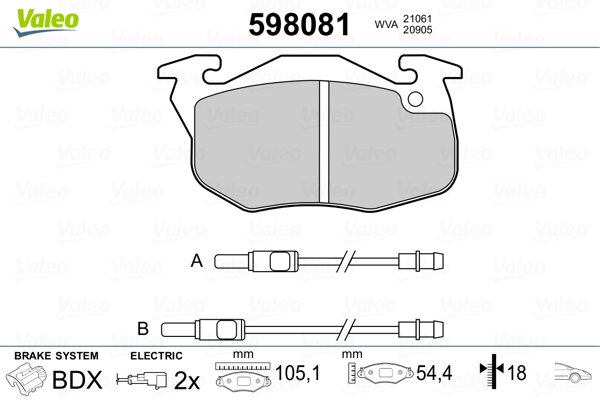 Valeo Remblokset 598081