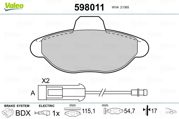 Valeo Remblokset 598011