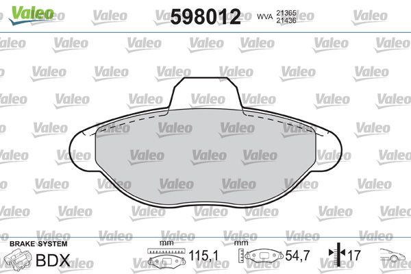 Remblokset Valeo 598012