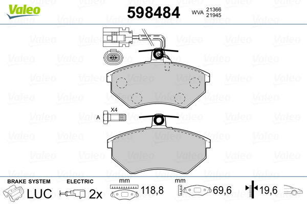 Valeo Remblokset 598484