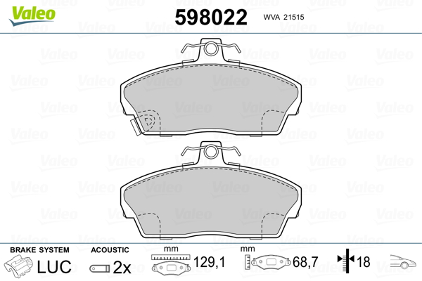 Valeo Remblokset 598022