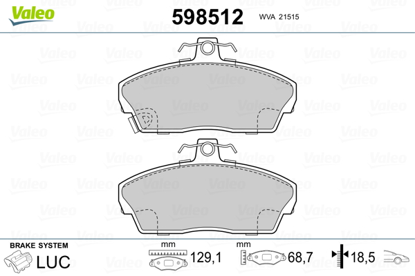 Remblokset Valeo 598512