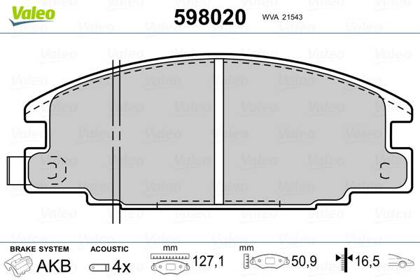 Valeo Remblokset 598020