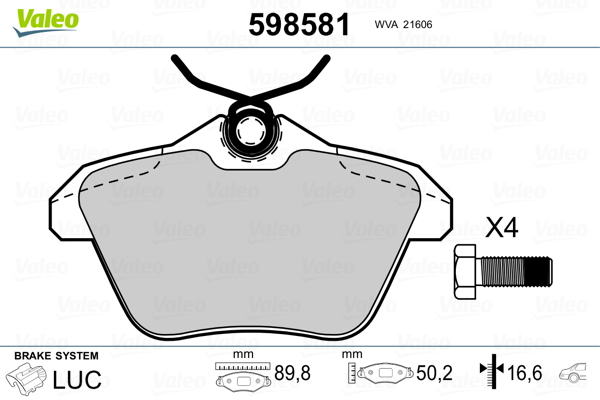 Valeo Remblokset 598581