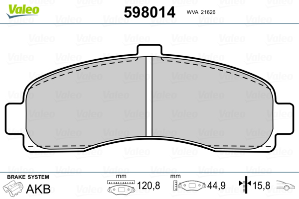 Remblokset Valeo 598014
