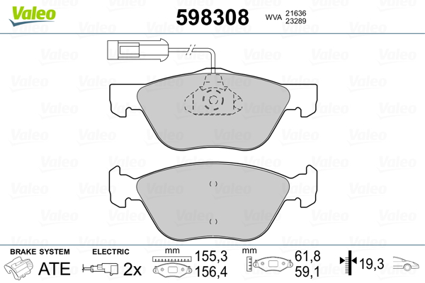 Valeo Remblokset 598308