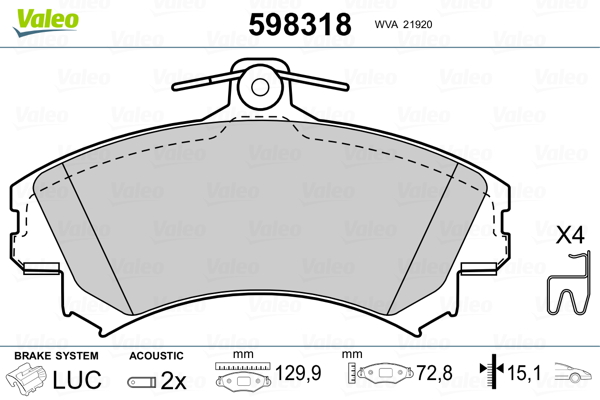 Valeo Remblokset 598318