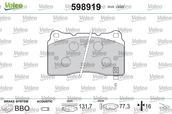 Remblokset Valeo 598919