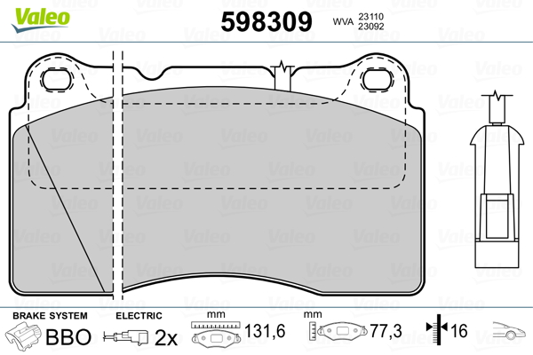 Valeo Remblokset 598309