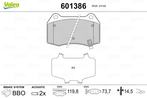 Valeo Remblokset 601386