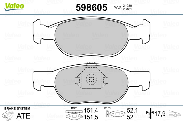 Valeo Remblokset 598605