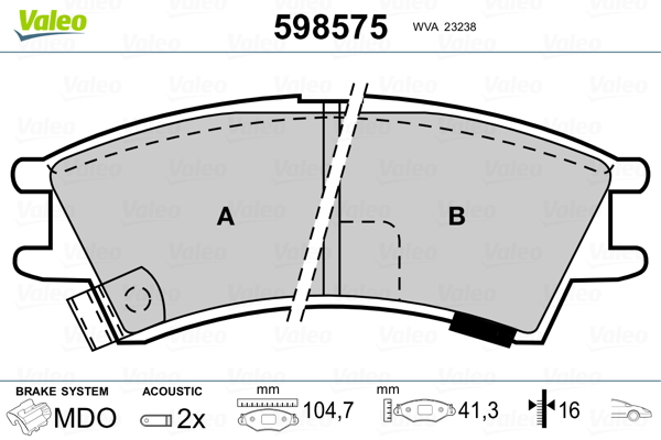 Valeo Remblokset 598575