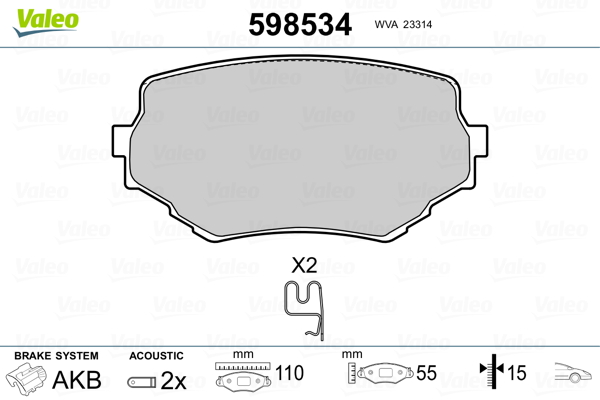 Valeo Remblokset 598534