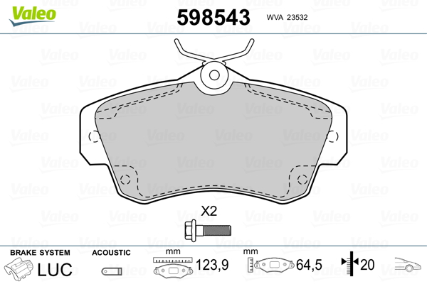 Valeo Remblokset 598543