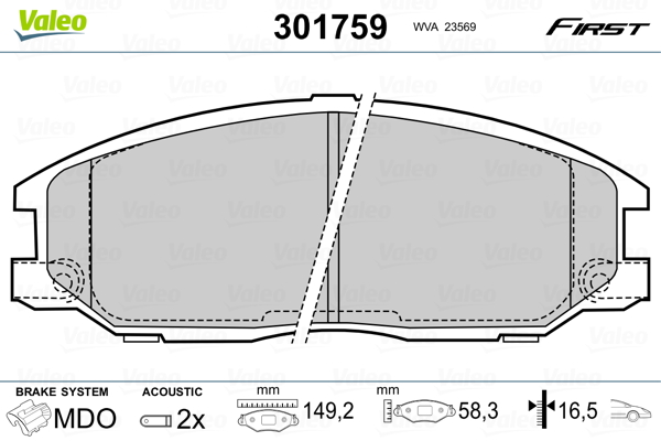 Remblokset Valeo 301759