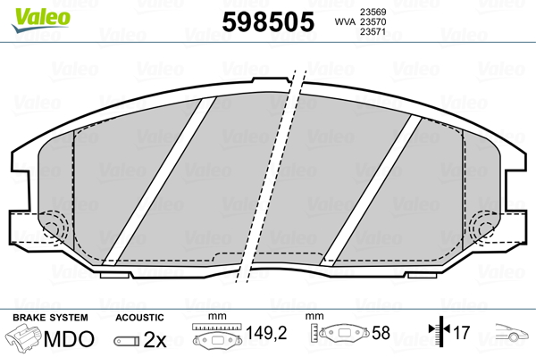 Remblokset Valeo 598505