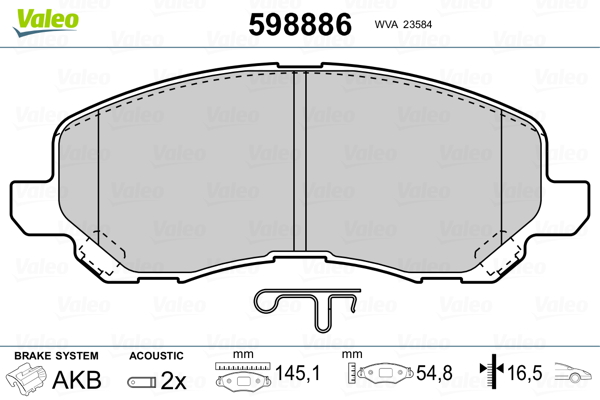 Valeo Remblokset 598886