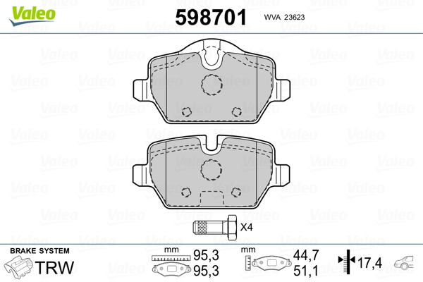 Valeo Remblokset 598701