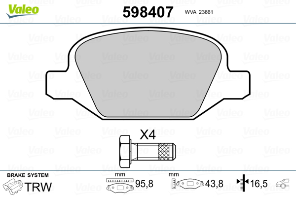 Valeo Remblokset 598407