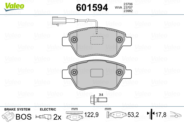 Valeo Remblokset 601594