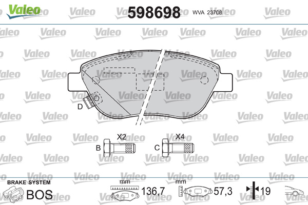 Valeo Remblokset 598698