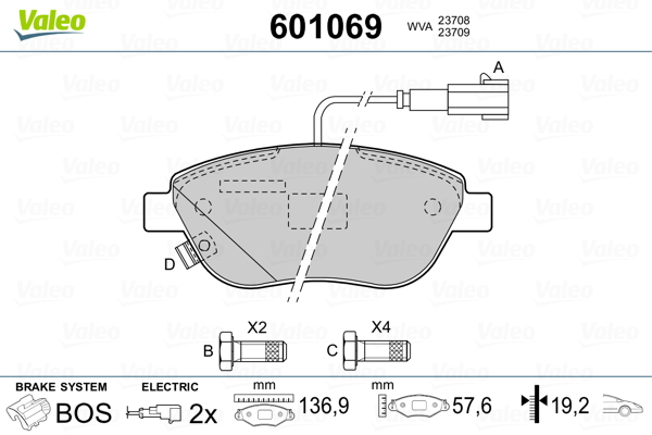 Valeo Remblokset 601069