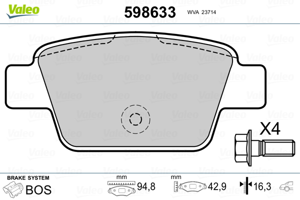 Valeo Remblokset 598633