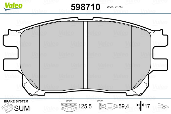 Valeo Remblokset 598710