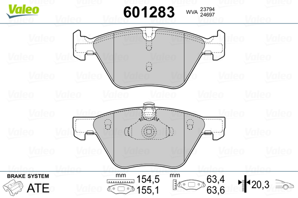 Valeo Remblokset 601283