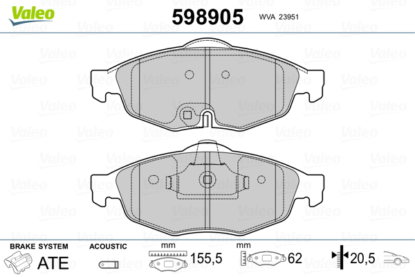 Remblokset Valeo 598905