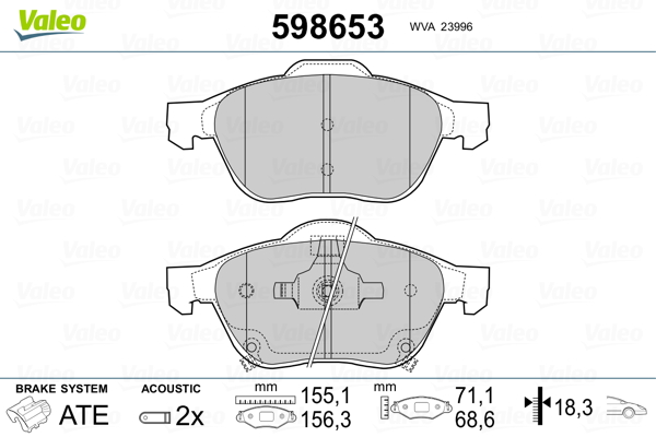 Valeo Remblokset 598653