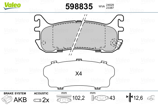 Valeo Remblokset 598835