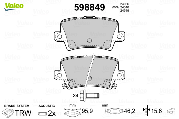 Valeo Remblokset 598849