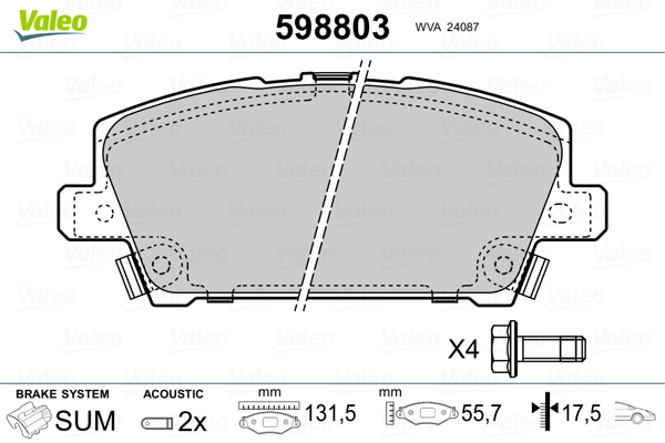 Valeo Remblokset 598803