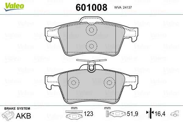 Valeo Remblokset 601008