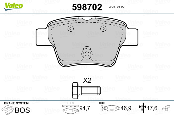 Valeo Remblokset 598702