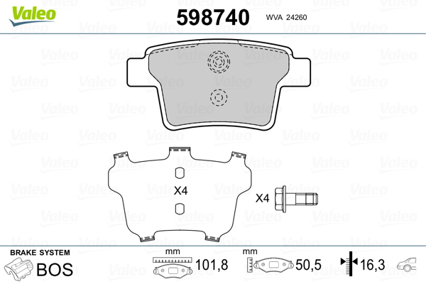 Valeo Remblokset 598740