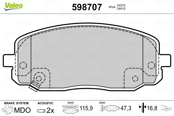 Valeo Remblokset 598707