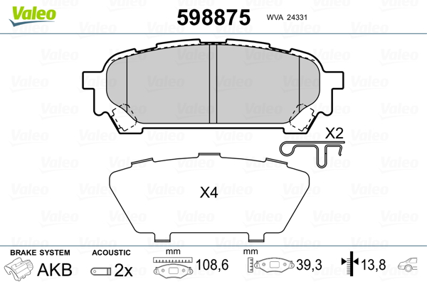 Remblokset Valeo 598875