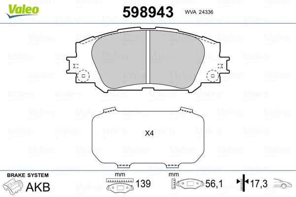 Valeo Remblokset 598943