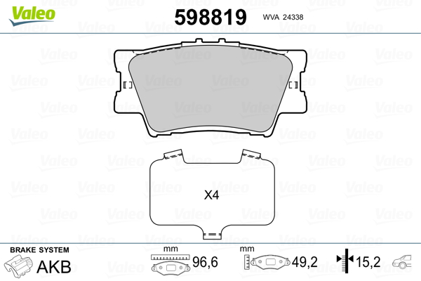 Remblokset Valeo 598819