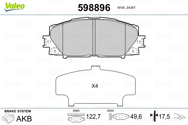Valeo Remblokset 598896