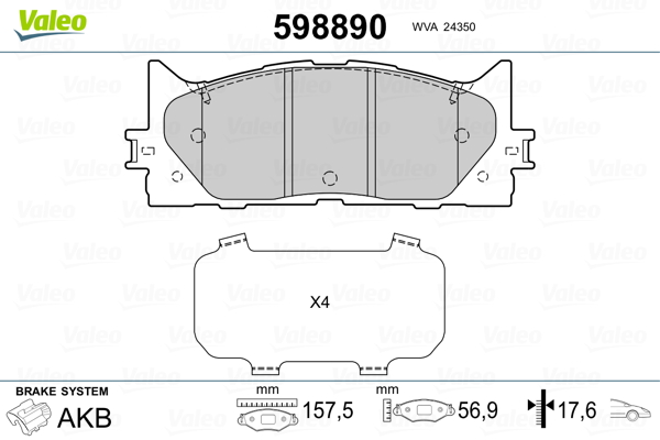 Remblokset Valeo 598890