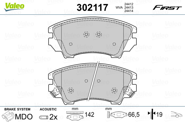 Remblokset Valeo 302117