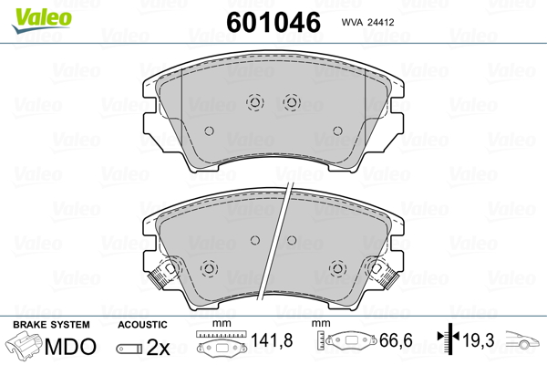 Valeo Remblokset 601046