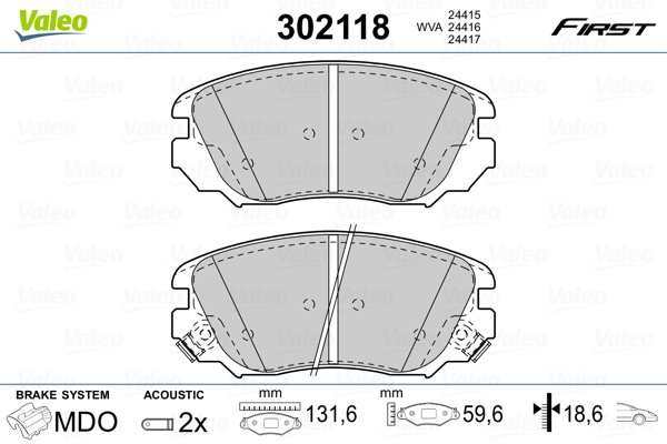 Remblokset Valeo 302118